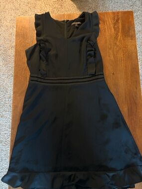 Banana Republic Black Ruffle Trim Mini Dress